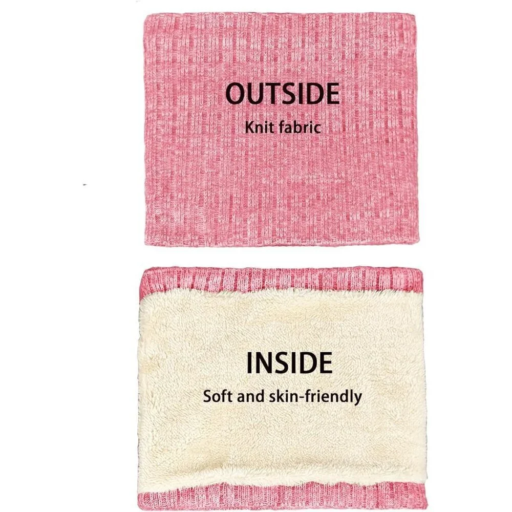 Men's Pink Winter Thermal Fleece Neck Warmer Windproof Face Cover Ski Mask